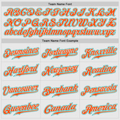 Custom White Aqua Pinstripe Aqua-Orange Authentic Raglan Sleeves Baseball Jersey