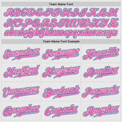 Custom White Pink Pinstripe Royal-Pink Authentic Raglan Sleeves Baseball Jersey